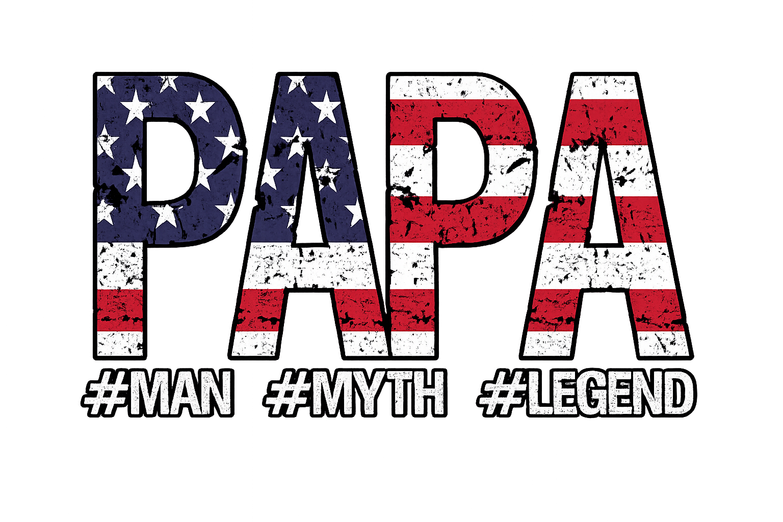 PAPA American flagT-shirt