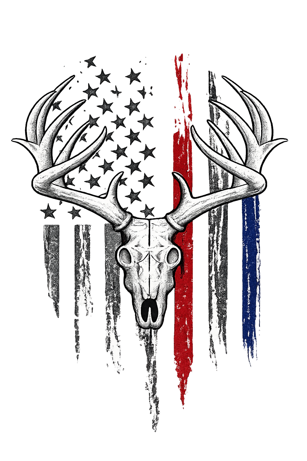 American Flag Deer Skull You T-shirt