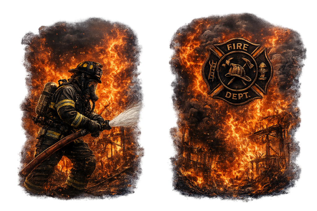 Man On Fire with Badge Tshirt