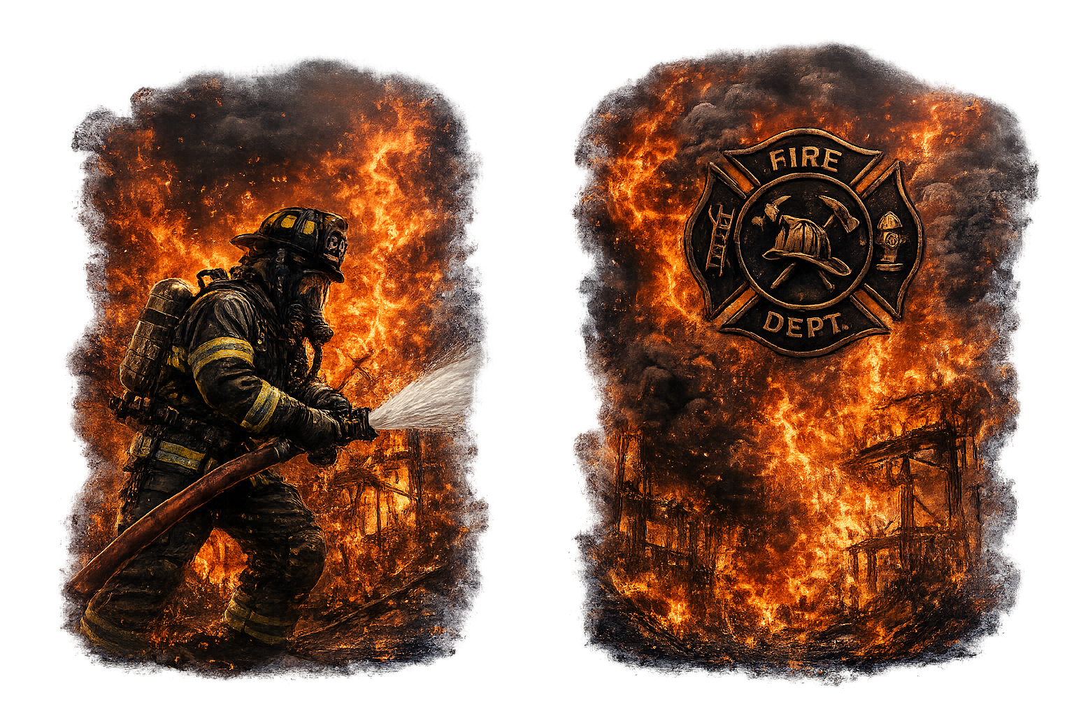 Man On Fire with Badge Tshirt